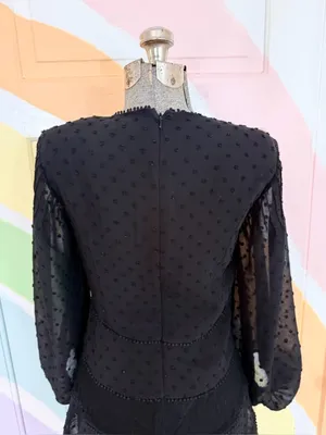 Bardot Mae Lace Tiered Swiss Dot Fit & Flare Mini Dress - Black - Size US 6🧡🍄 thumbnail 10
