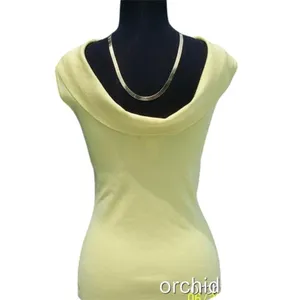Cache Yellow Reversible Stretch Shawl Collar Top New Silk Nylon Knit $88 NWT thumbnail 5