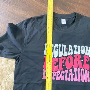 New unworn Black Pink "regulation Before Expectation" Graphic Print T-shirt L thumbnail 4