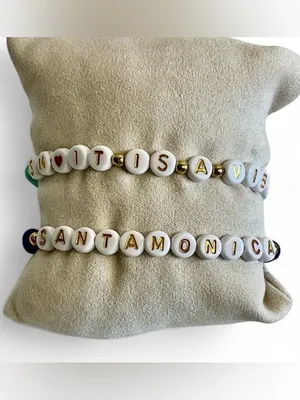 Santa Monica Beaded Bracelet Set White thumbnail 2