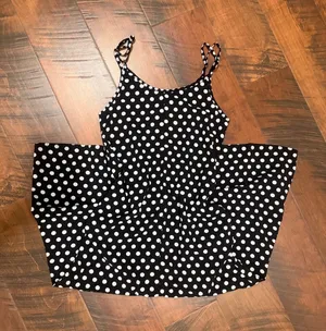 Midi Polka Dot Dress Black Size M thumbnail 1