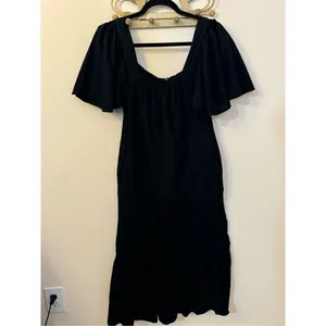 Free People Sweet Sunday Midi Dress Endless Summer Buttondown Black XS thumbnail 5
