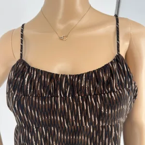 Banana‎ Republic Womens Brown Ikat Print Empire Waist Camisole Top Size 8 Zip thumbnail 2
