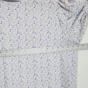 Dokotoo Purple Floral Blouse with Puffy Sleeves Size 2XL thumbnail 6