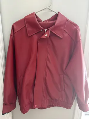 Red faux leather jacket Size M thumbnail 1