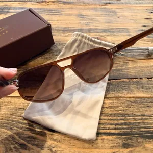 WMP Eyewear Brooklyn Oversized Aviator Sunglasses Brown thumbnail 7