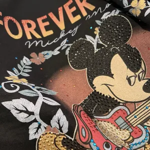 NWT Disney Mickey Mouse Forever True Black Womens Sweatshirt MEDIUM Rhinestone thumbnail 4