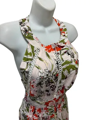 Anthropologie Abel the Label Vienna Floral Halter Maxi Dress L Boho Cottagecore thumbnail 5