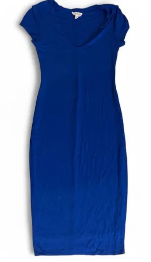 See You Monday Royal Blue Scoop Neck Midi Dress thumbnail 1