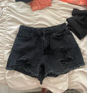 Black Rip Jean Shorts Size 00 thumbnail 3