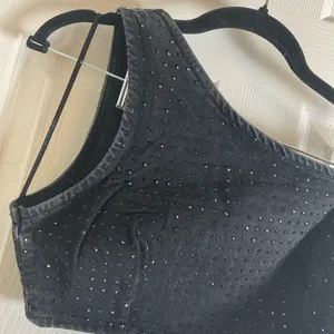 Zara Denim Crop Top With Rhinestones size medium thumbnail 4