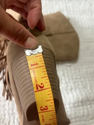 Fringe Western Boots in Tan with Stacked Heel thumbnail 9