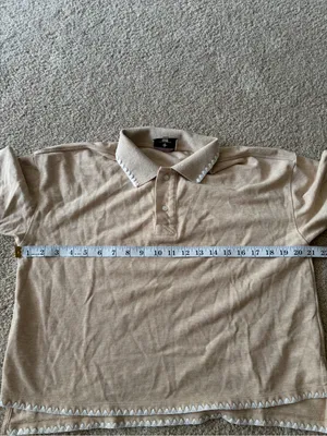 Tuckernuck sandstone Pique Holmes Boyfriend Polo beige short sleeve size small thumbnail 13