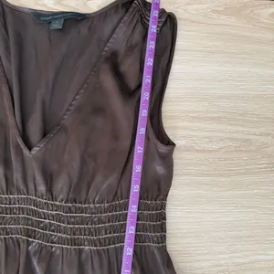 Express‎ Y2K Small Silk Blouse Peplum Babydoll Office Goblin Cinch Waist Brown thumbnail 6