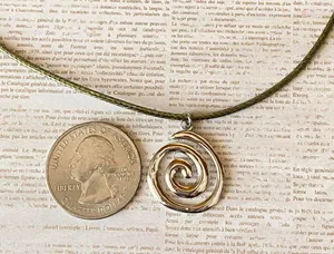 Handmade stainless steel spiral swirl uzumaki funky boho grunge style necklace🌀 thumbnail 6