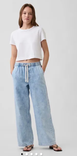 Gap high-rise wide leg tie jeans thumbnail 1