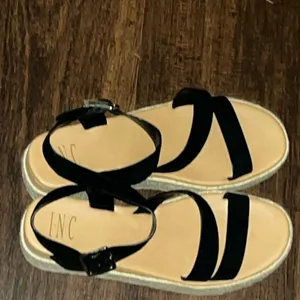 INC Black Espadrille Platform Sandals Size 8.5 thumbnail 7