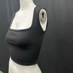 Pretty Little Thing Women's Size 4 Black Ribbed Shape‎ Scoop Neck Crop Top NWT thumbnail 2