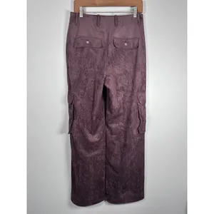 Blank NYC FRANKLIN IN ZINFANDEL Cargo Pants Women 27 Brown Faux Suede Wide Leg thumbnail 7