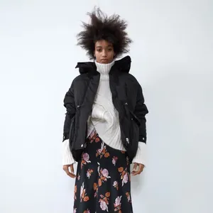 Black Zara hooded puffer jacket Size XS thumbnail 2