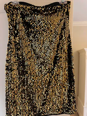 Black And Gold Sequin Dress Size M thumbnail 2