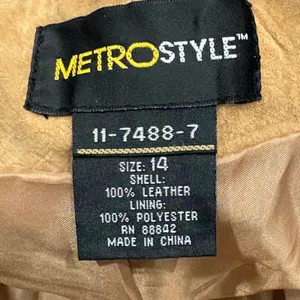 VTG Y2K Metrostyle Tan Suede Leather Patchwork Flare Pants 14 Boho Western Moto thumbnail 10