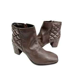 Seychelles Brown Leather Quilted Block Heel Ankle Boots Booties Size 9‎ thumbnail 4