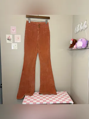 We The Free Jayde Cord Flare in Cognac FREE PEOPLE high rise flare 26 70s fall thumbnail 3