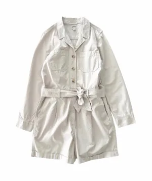 J. Crew Foundry Chino Short Coveralls Romper in Khaki Size 8 thumbnail 1