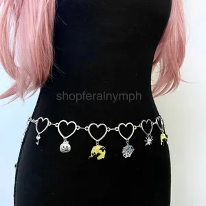Silver Spooky Halloween Handmade Heart Chain Belt, Fits 26-44 Inches, X7GA1399 thumbnail 6