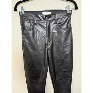 Abercrombie & Fitch Black Vegan Faux Leather Skinny High Rise‎ Pants 27 4L thumbnail 6