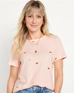 NWT Old Navy EveryWear Crew-Neck Printed T-Shirt for Women thumbnail 1