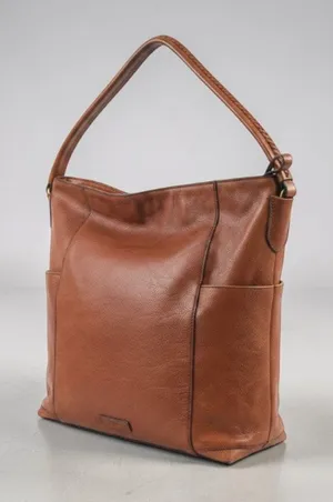 FOSSIL Jori Cow Leather Hobo Bag Exterior Pockets Brown Office Everyday Timeless thumbnail 1