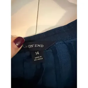 Lands’ End blue cotton button front blouse 14 thumbnail 3