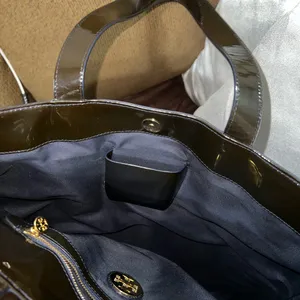 TORY BURCH Style No. 11075807 Patent Leather Tote Black/Navy Lining thumbnail 7