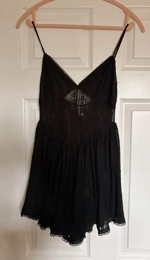 Urban Outfitters Black Lace Romper thumbnail 1