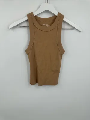 Aerie Tan Cropped Tank Top Size XS Boho Basics Comfy thumbnail 5