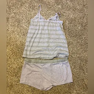 ❤️ Xhilaration Pajama Shorts and Spaghetti Strap Top Set in Gray thumbnail 3