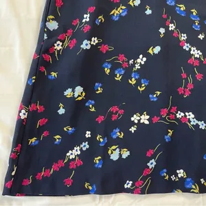 Ann Taylor Dress Short Sleeve Navy Floral Knee Length Small Cottage thumbnail 4