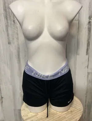 Nike Women’s Black Athletic Shorts with Lavender Logo Waistband Size XS thumbnail 1