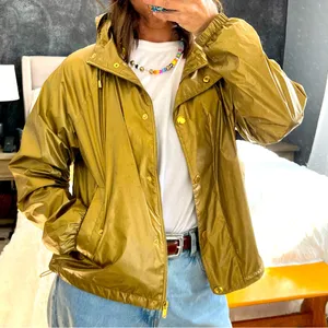 Lauren Ralph Lauren, gold metallic windbreaker. With hood and lined thumbnail 1