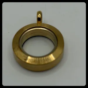 Origami Owl Floating Locket Pendant‎ Small Gold Rhinestone Jewelry Charm thumbnail 3