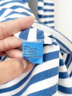 J.McLaughlin Blue White Striped Cotton Boat Neck Long Sleeve Top thumbnail 7