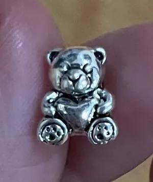Silver bear fits all charm bracelet thumbnail 1