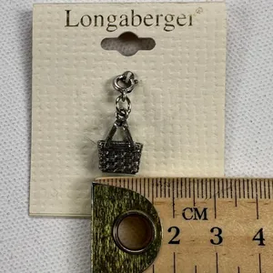 Longaberger Basket Large Market Basket Charm Antiqued Silver Tone NEW thumbnail 7