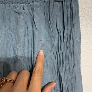 Vintage 90s Blue Sheer Lace Handkerchief Hem Midi Skirt Sz M thumbnail 5