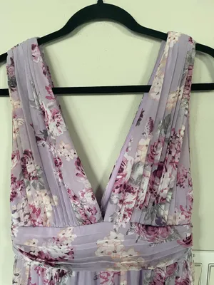 Lulu's Women Garden Meandering Maxi Dress Lavender Floral Very Good Condition M thumbnail 7