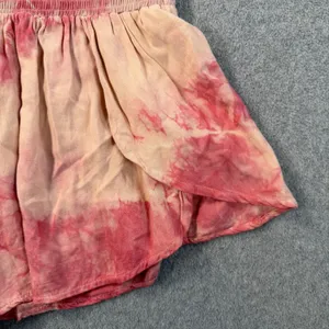Surf Gypsy Tie Dye Split Leg Swim Cover-Up Shorts Size Medium Pink Elastic Waist thumbnail 3