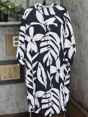 NWT Raviya Printed Button-Down Cover Up Dress 76731XPT Navy / White Multi 1X thumbnail 7