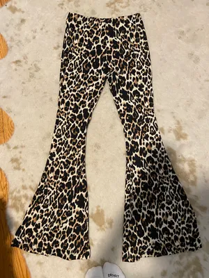 By Together NWT boutique cheetah flare flowy tight pants thumbnail 4